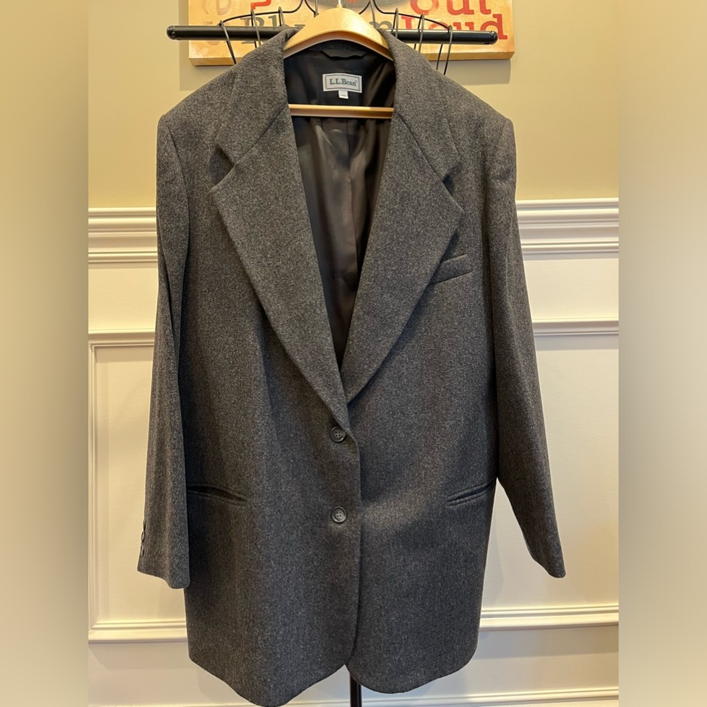 L.L. Bean gray wool/cashmere jacket, Women’s size 20